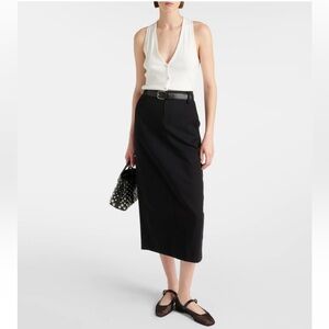 Vince Cotton Blend Midi Skirt
